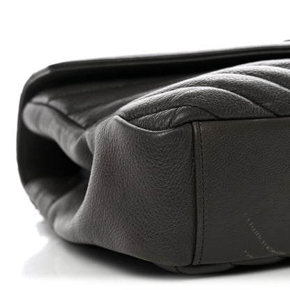 Saint Laurent Sheepskin Matelasse Chevron Monogram Medium College Bag Asphalt 9 of 11