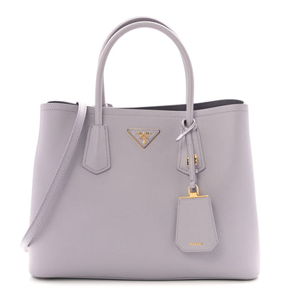 Prada Saffiano Cuir Small Double Bag Glicine 1 of 12