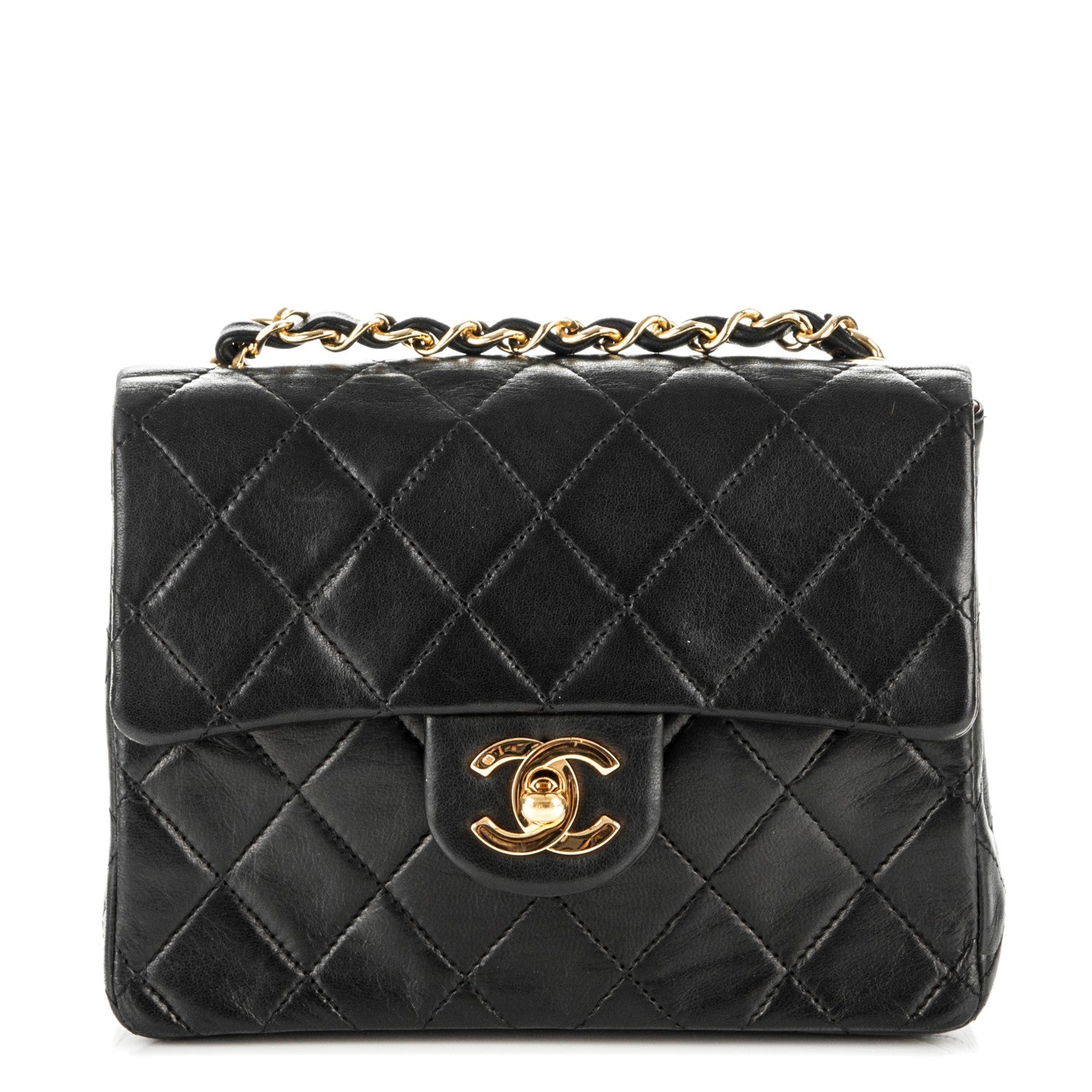 Chanel Lambskin Quilted Mini Square Flap Black 1 of 7