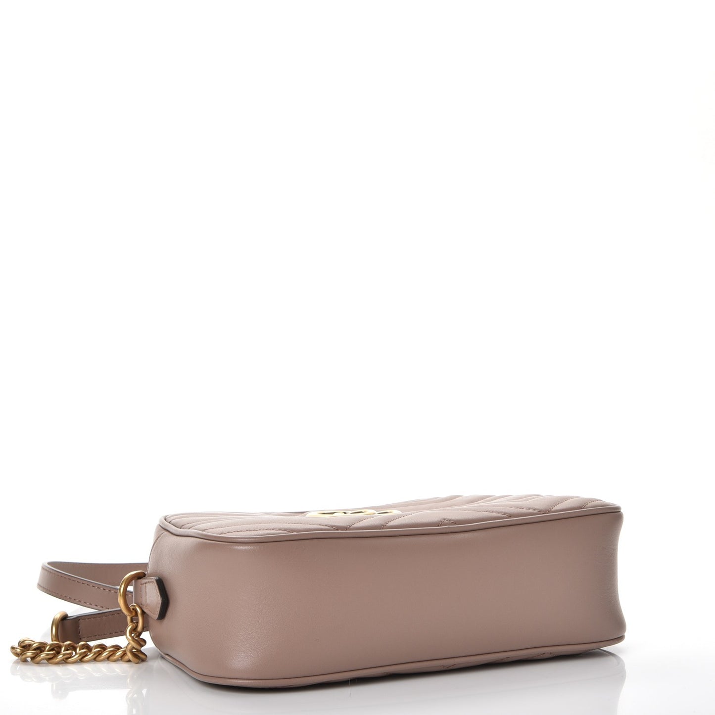 Calfskin Matelasse Small GG Marmont Chain Shoulder Bag Taupe