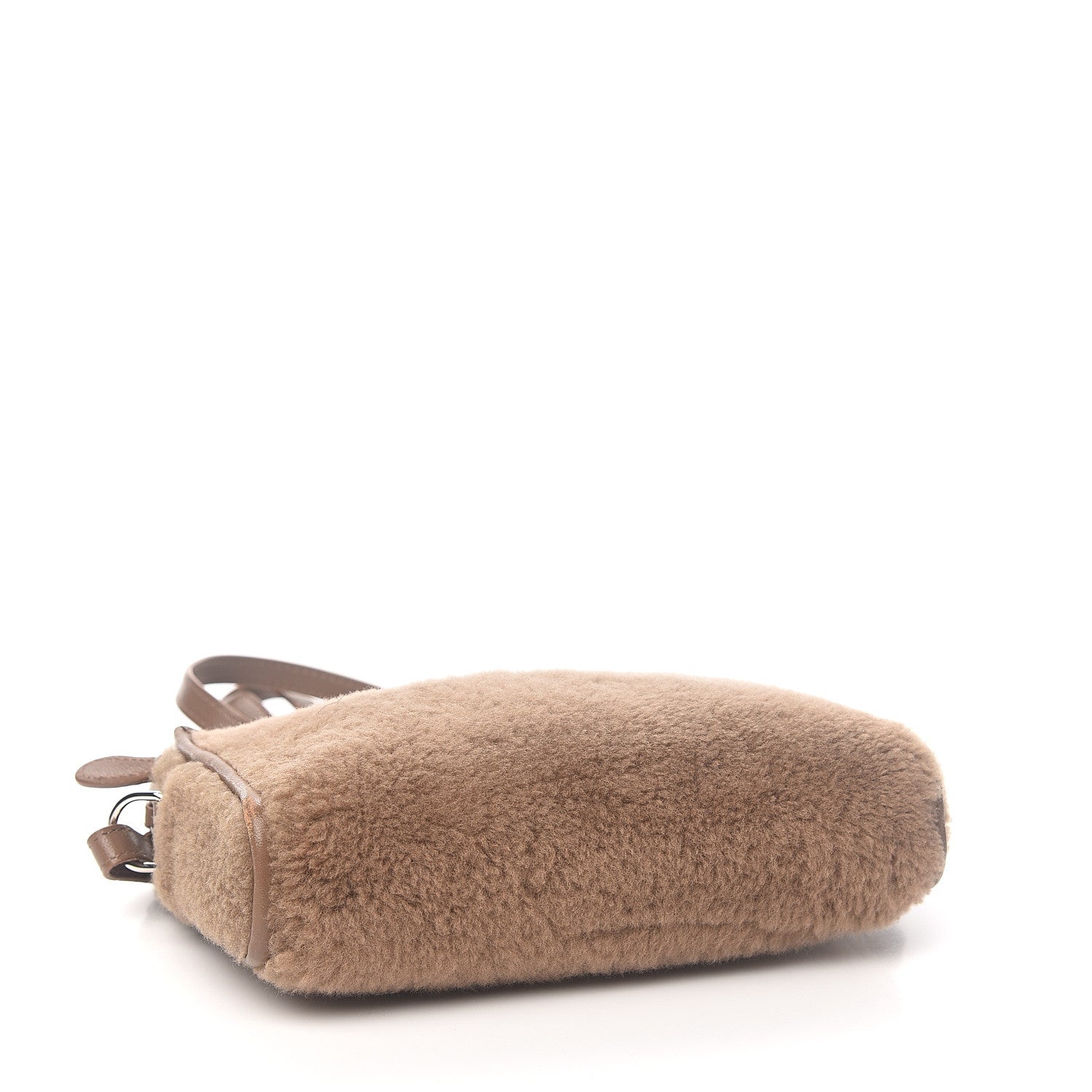 Balenciaga Shearling Bazar Pochette Crossbody Beige 3 of 9