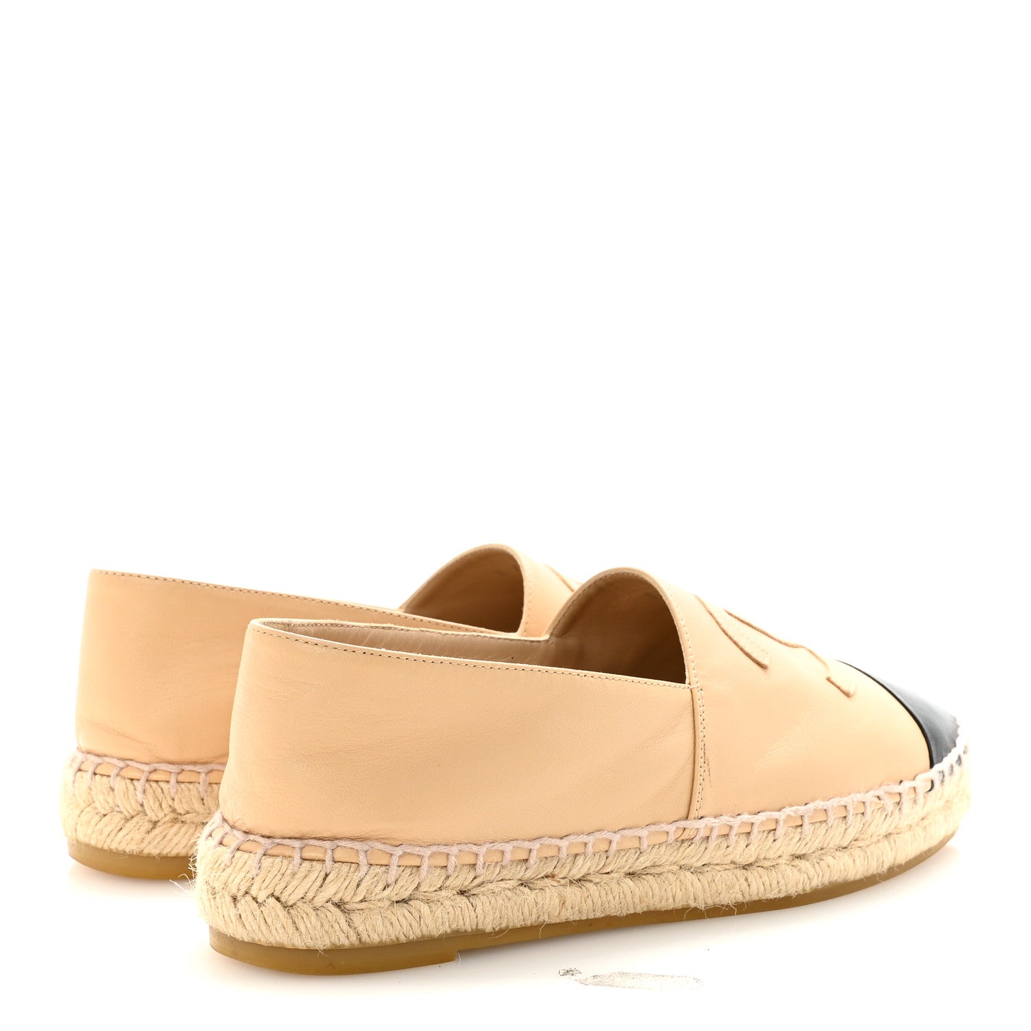 Chanel Lambskin CC Espadrilles 36 Beige Black 5 of 9
