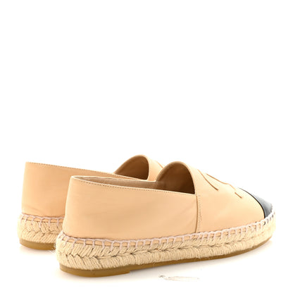 Chanel Lambskin CC Espadrilles 36 Beige Black 5 of 9