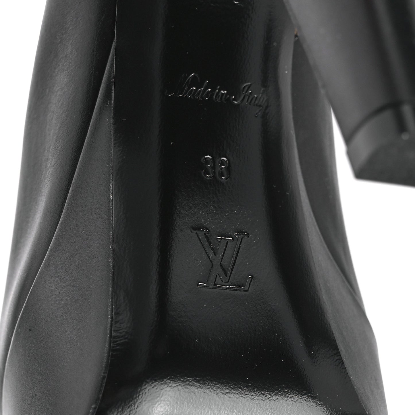 Calfskin Monogram Afterglow Platform Ankle Boots 38 Black