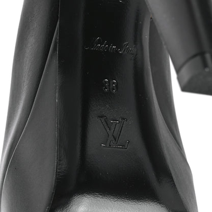 Louis Vuitton Calfskin Monogram Afterglow Platform Ankle Boots 38 Black 6 of 8