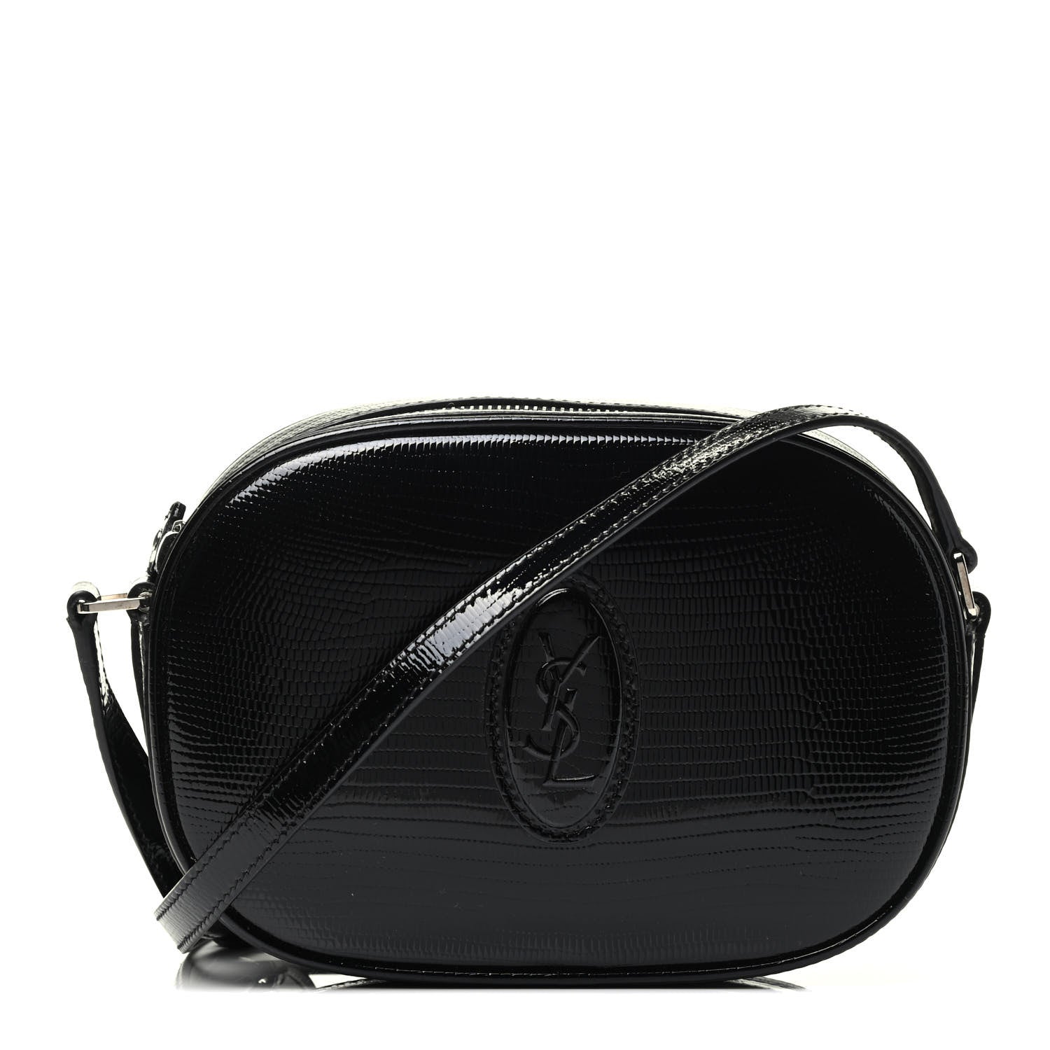 Saint Laurent Calfskin Lizard Embossed Le 61 Camera Bag Black 1 of 3