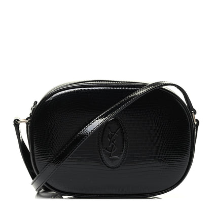 Saint Laurent Calfskin Lizard Embossed Le 61 Camera Bag Black 1 of 3