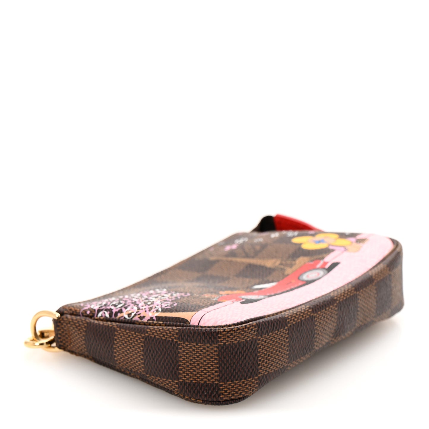 Damier Ebene 2019 Christmas Animation Mini Pochette Accessories Red