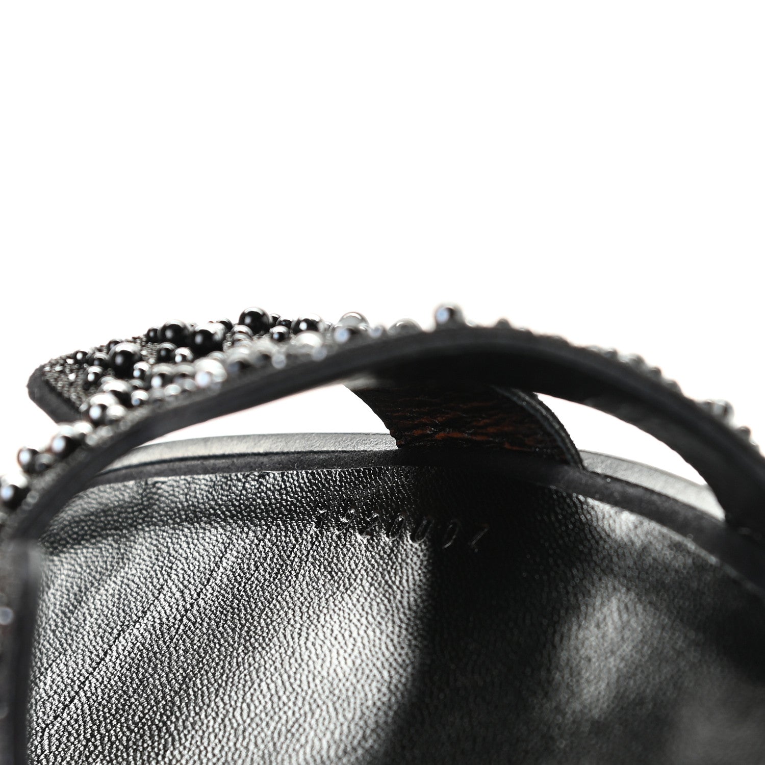 Hermes Goatskin Crystal Oran Sandals 38.5 Black 11 of 13