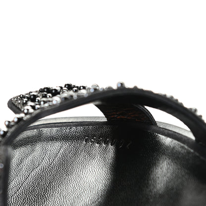 Hermes Goatskin Crystal Oran Sandals 38.5 Black 11 of 13