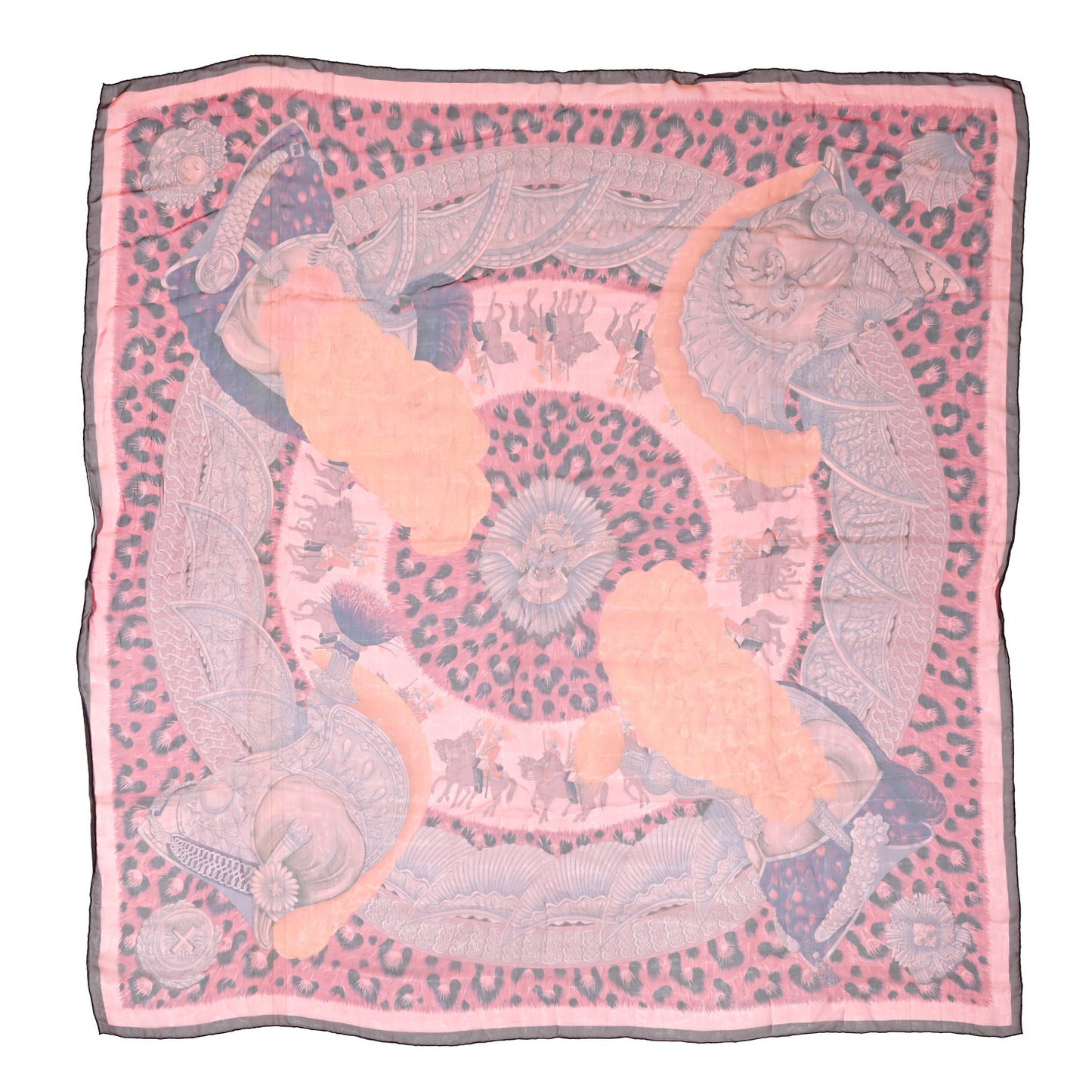 Mousseline Silk Casques Et Plumets Shawl 140