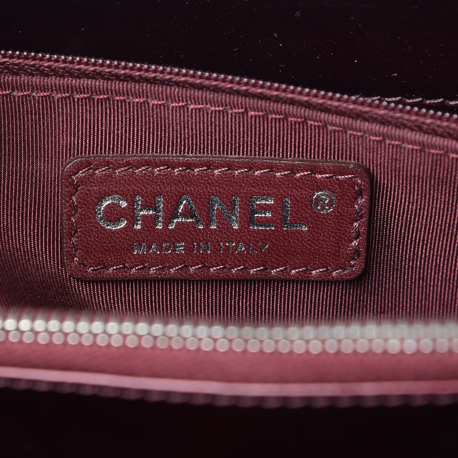 Chanel Patent Quilted Grand Shopping Tote GST Dark Bordeaux 6 of 8