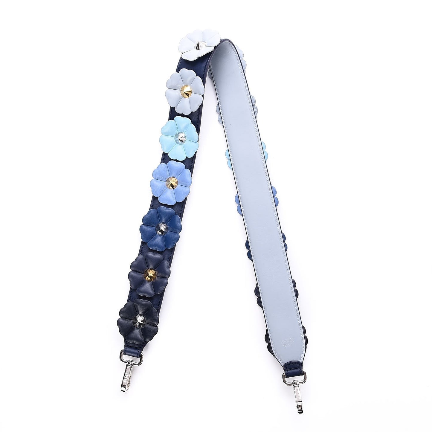 Vitello Dolce Flowerland Bi-Color Studded Strap You Blueberry Azzurro Polvere Multicolor
