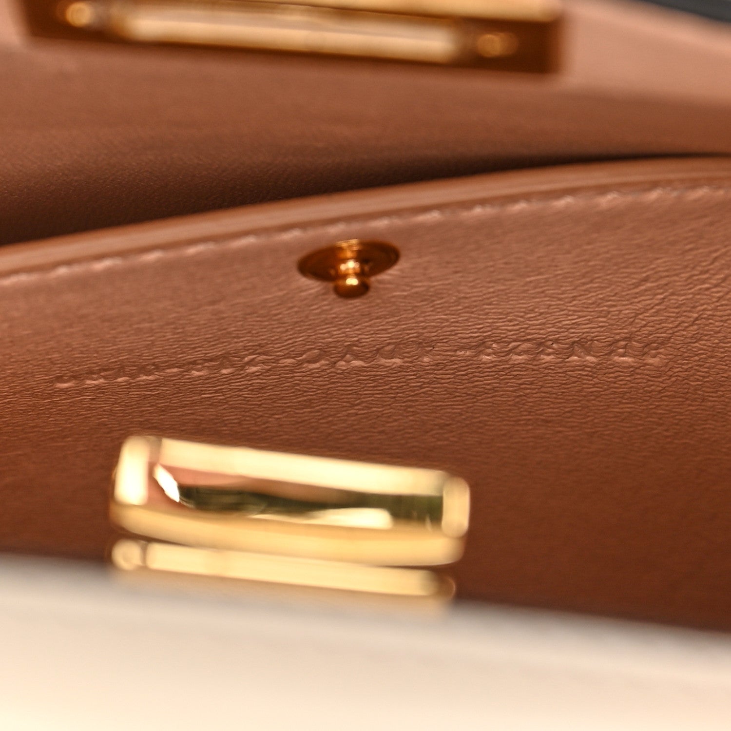 Fendi Vitello King Luxor Shiny Nappa Medium Peekaboo I SEE U East West Satchel White Light Rose 8 of 14
