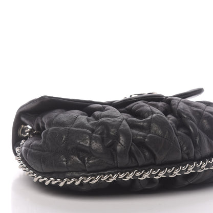 Chanel Washed Lambskin Quilted Medium Chain Around Messenger Black 9 of 11