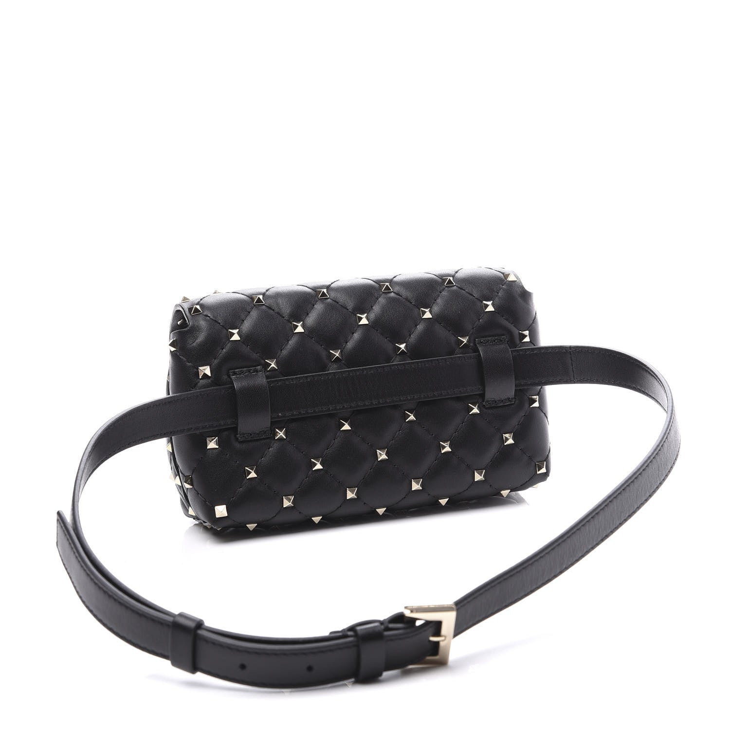 Valentino Garavani Lambskin Rockstud Spike Belt Bag Black 2 of 9