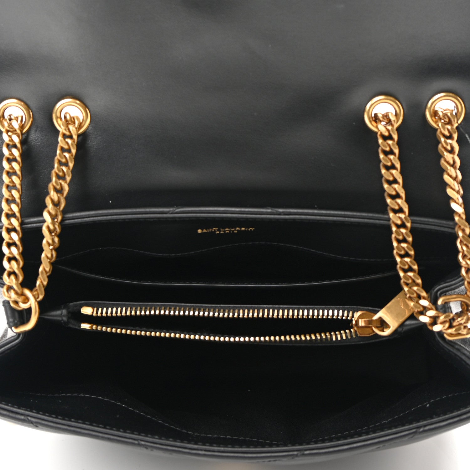 Saint Laurent Calfskin Y Quilted Monogram Small Loulou Chain Satchel Black 5 of 10