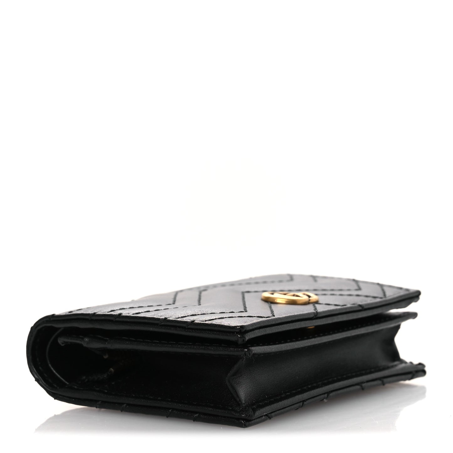 Calfskin Matelasse GG Marmont Card Case Wallet Black