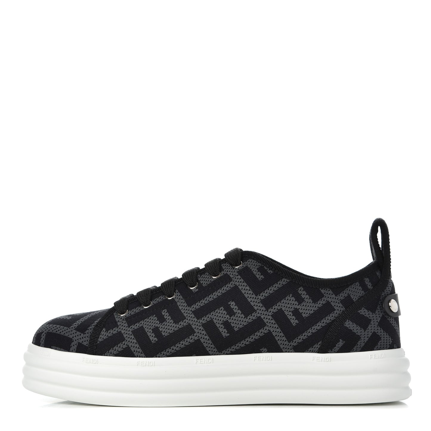 Fabric FF Micro-Perforated Rise Low Top Sneakers 37 Charcoal Black