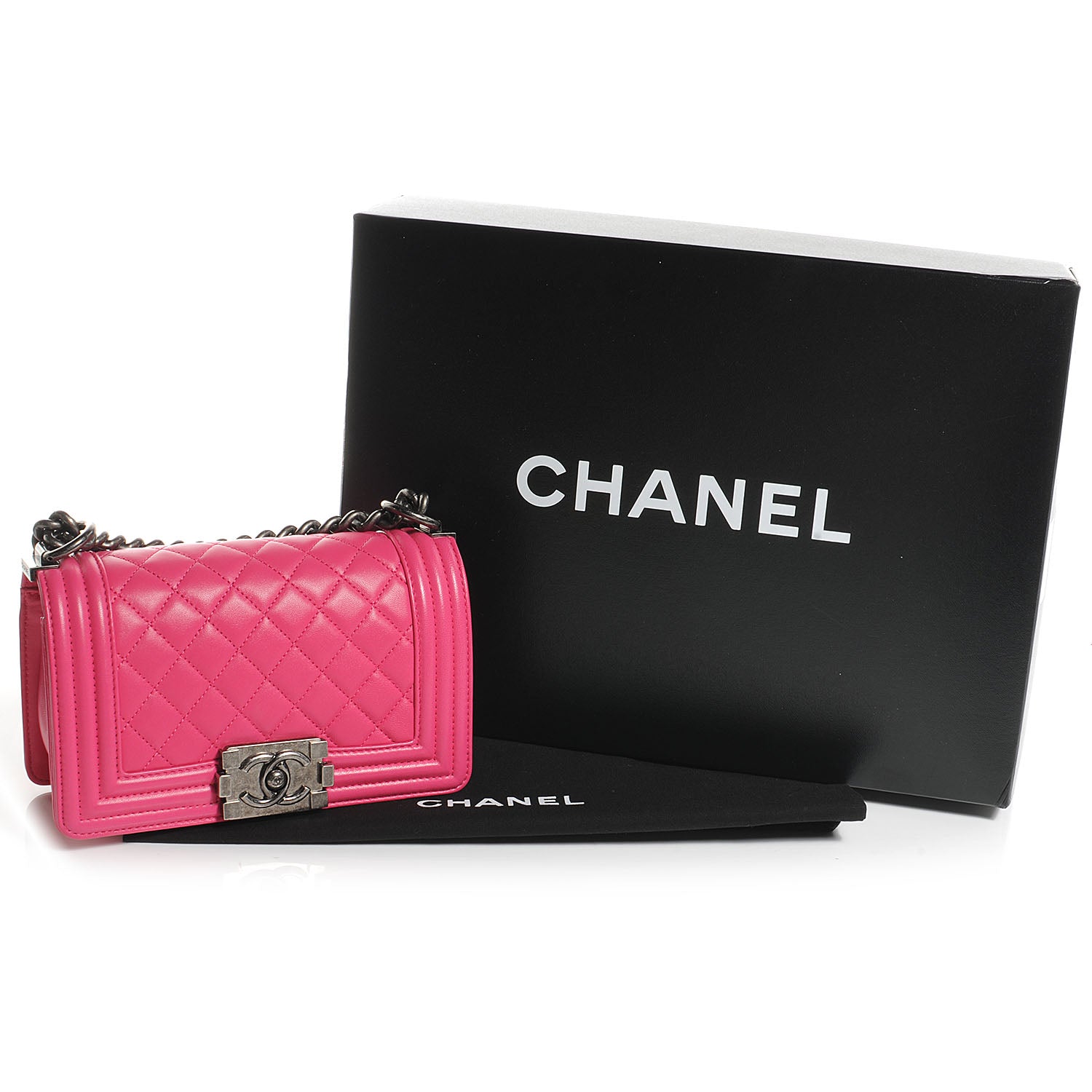 Chanel Lambskin Quilted Small Boy Flap Dark Pink 5 of 8