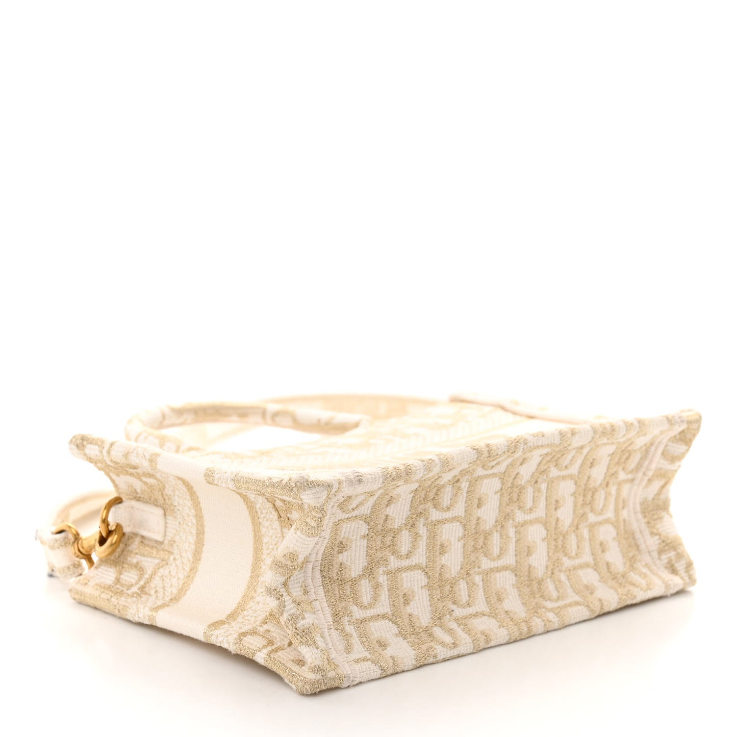 Oblique Mini Book Tote With Strap Gold Multicolor