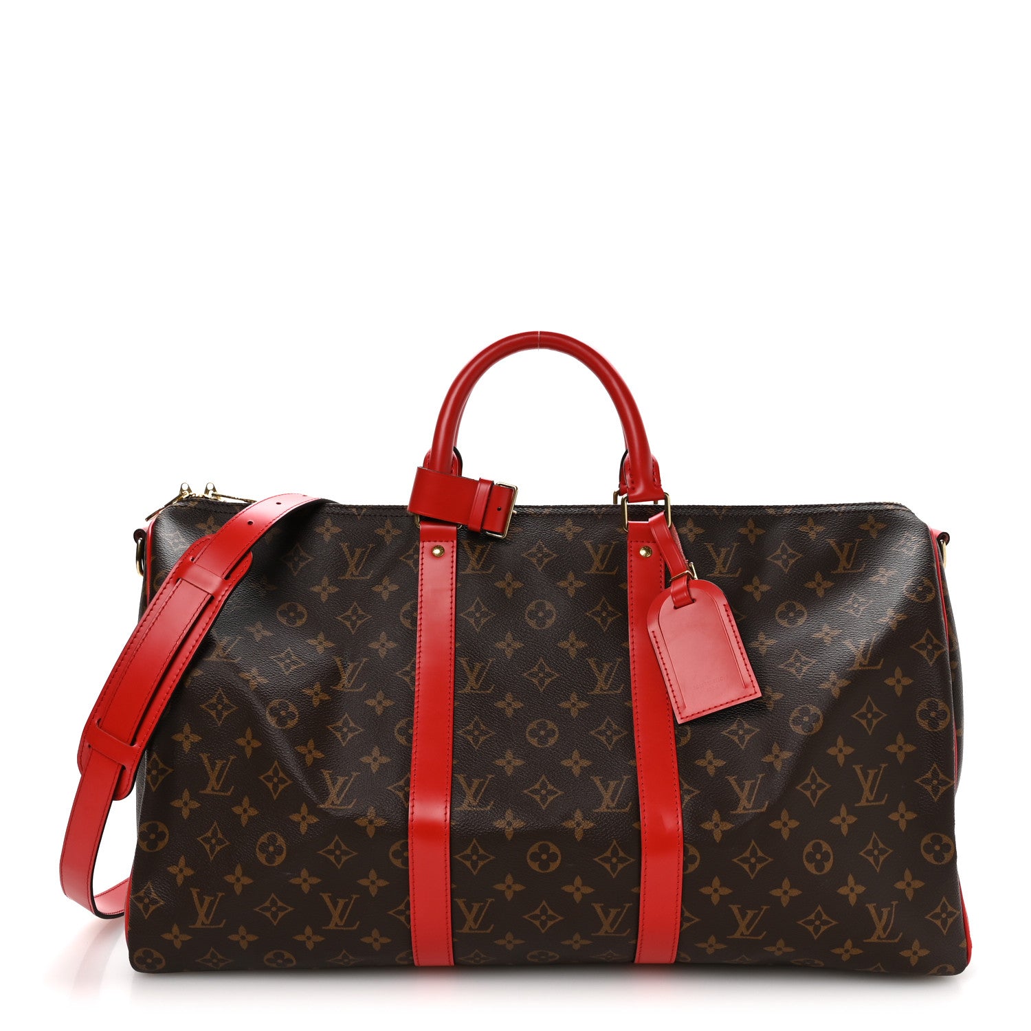 Louis Vuitton Calfskin Monogram Keepall Bandouliere 50 Coquelicot 1 of 8
