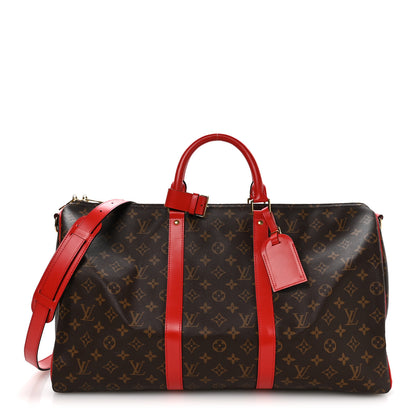 Louis Vuitton Calfskin Monogram Keepall Bandouliere 50 Coquelicot 1 of 8