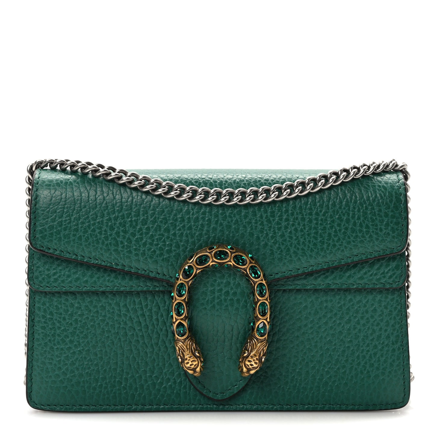 Dollar Calfskin Crystal Super Mini Dionysus Shoulder Bag Emerald