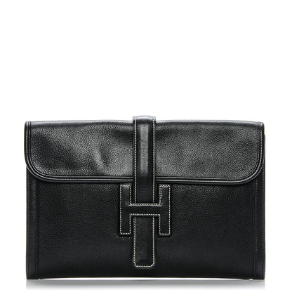 Hermes Evergrain Jige PM Clutch Black 1 of 7