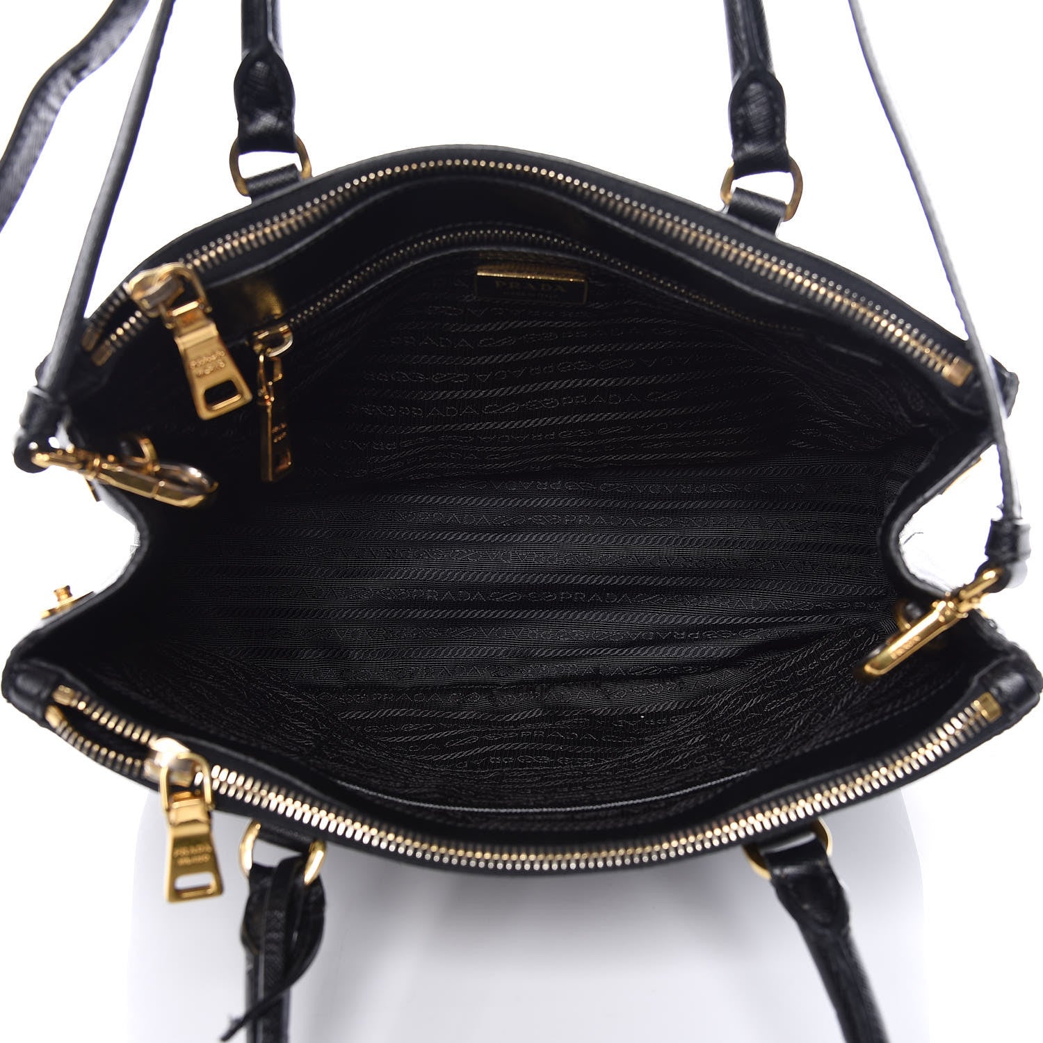 Prada Saffiano Small Galleria Double Zip Tote Black 6 of 19
