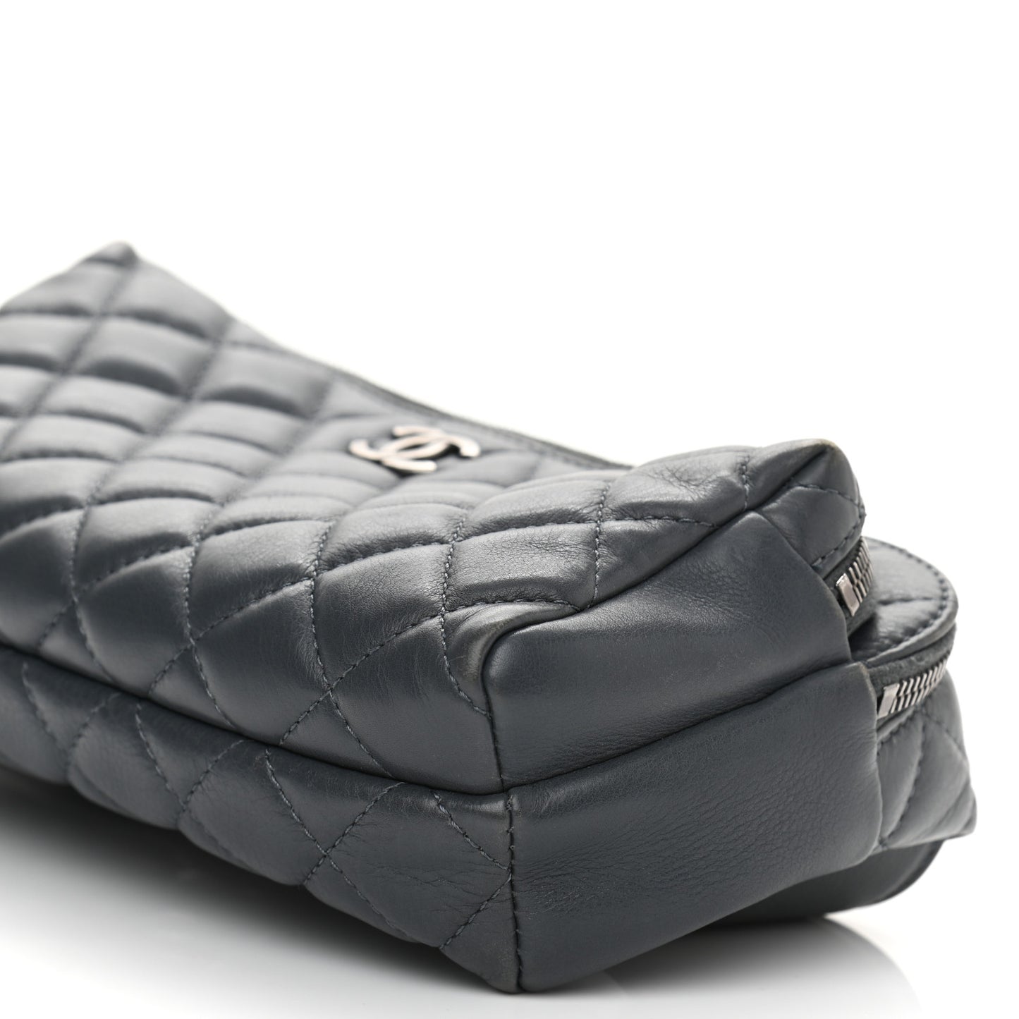 Calfskin Quilted Waist Bag Dark Grey