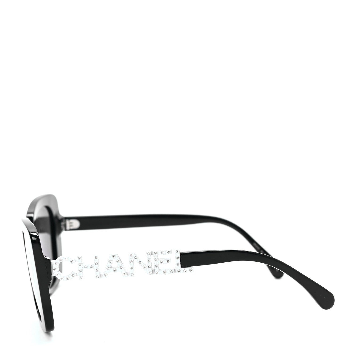 Chanel Acetate Strass Square Sunglasses 5422-B-A Black White 3 of 7
