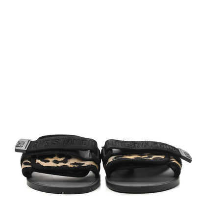 Christian Dior Technical Stretch Fabric Leopard Dio(r)evolution Slide Sandals 39 Black Natural 2 of 9