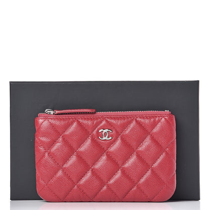 Chanel Caviar Quilted Small Cosmetic Case Dark Pink 8 of 8