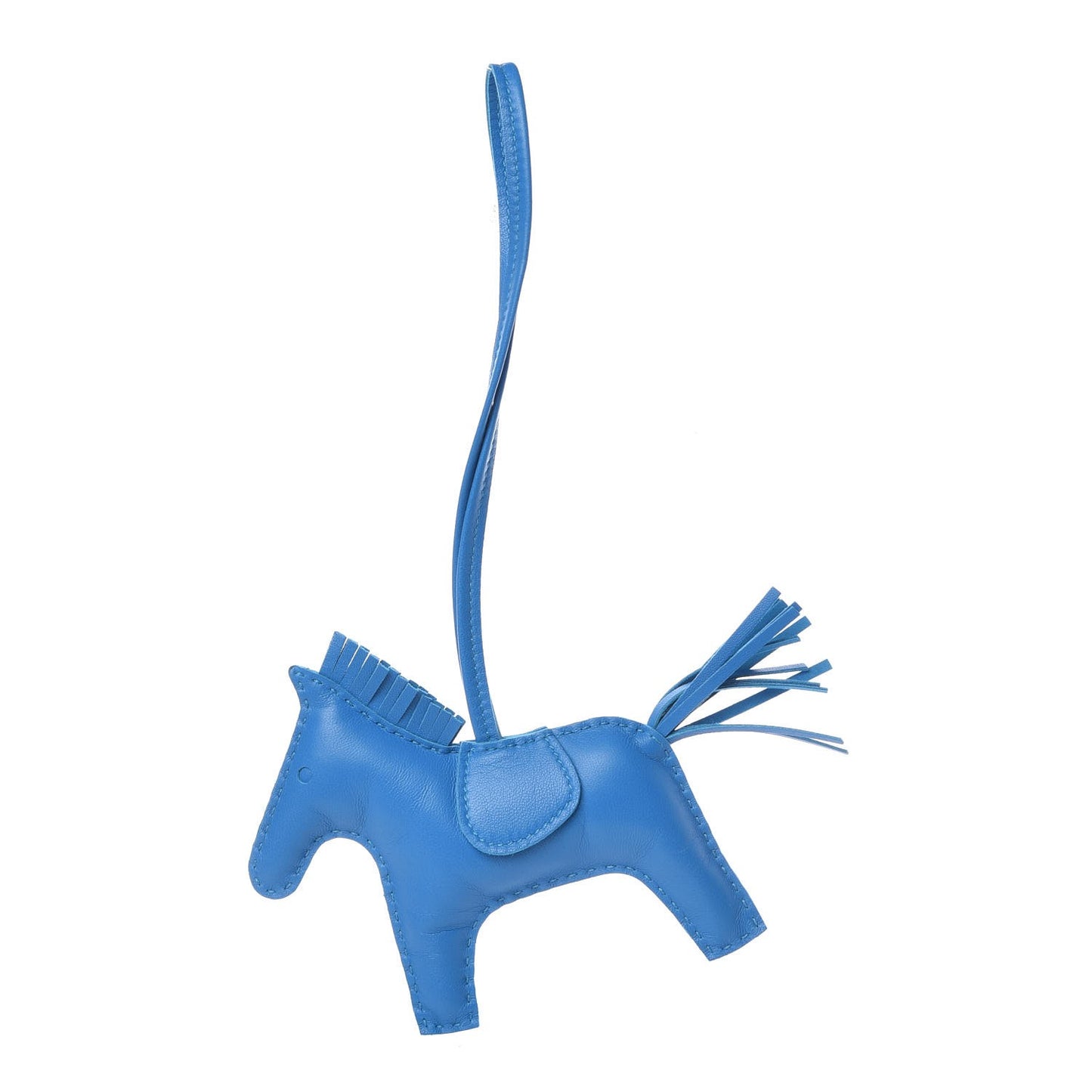 Milo Lambskin Grigri Rodeo Horse Bag Charm MM Bleu Zanzibar