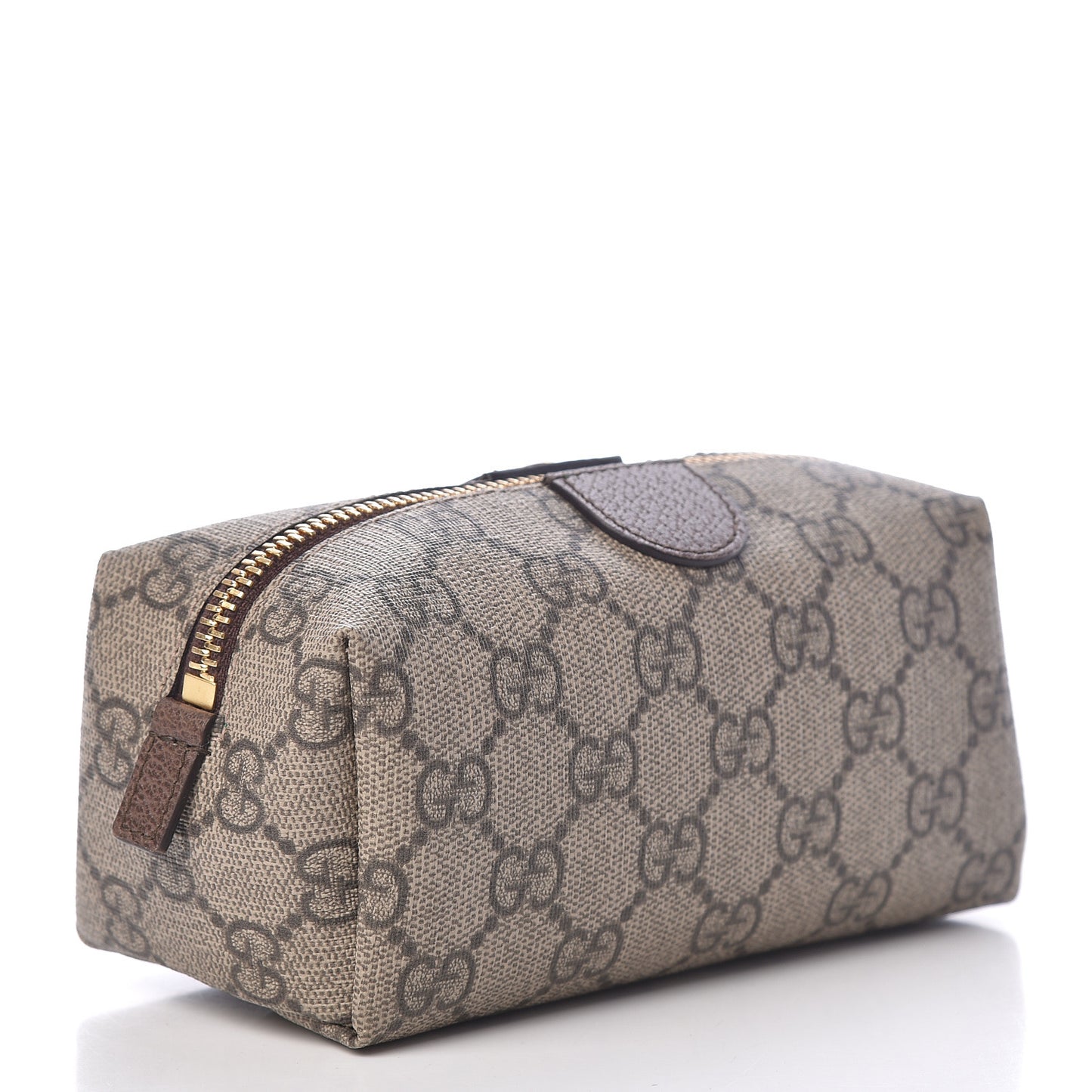 Soft GG Supreme Monogram Calfskin Small Ophidia Cosmetic Case Beige Ebony New Acero