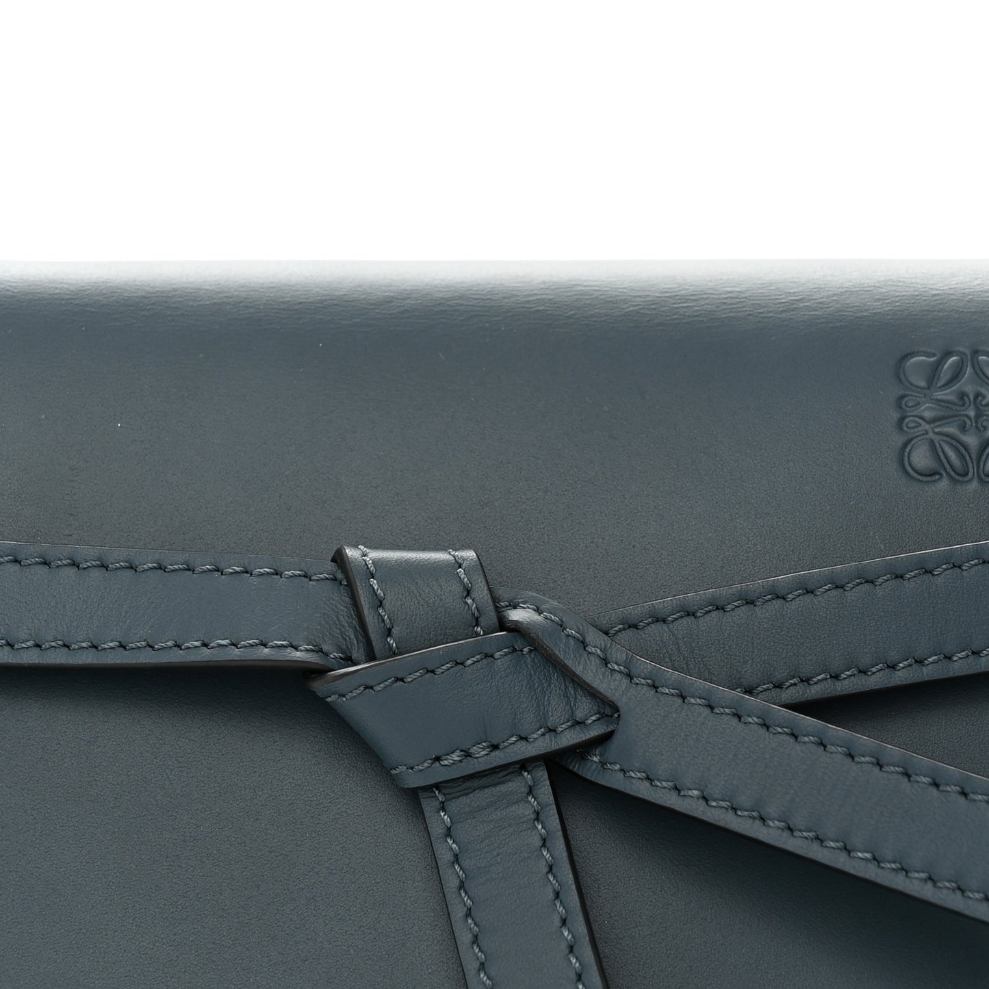 Calfskin Jacquard Mini Gate Dual Bag Onyx Blue