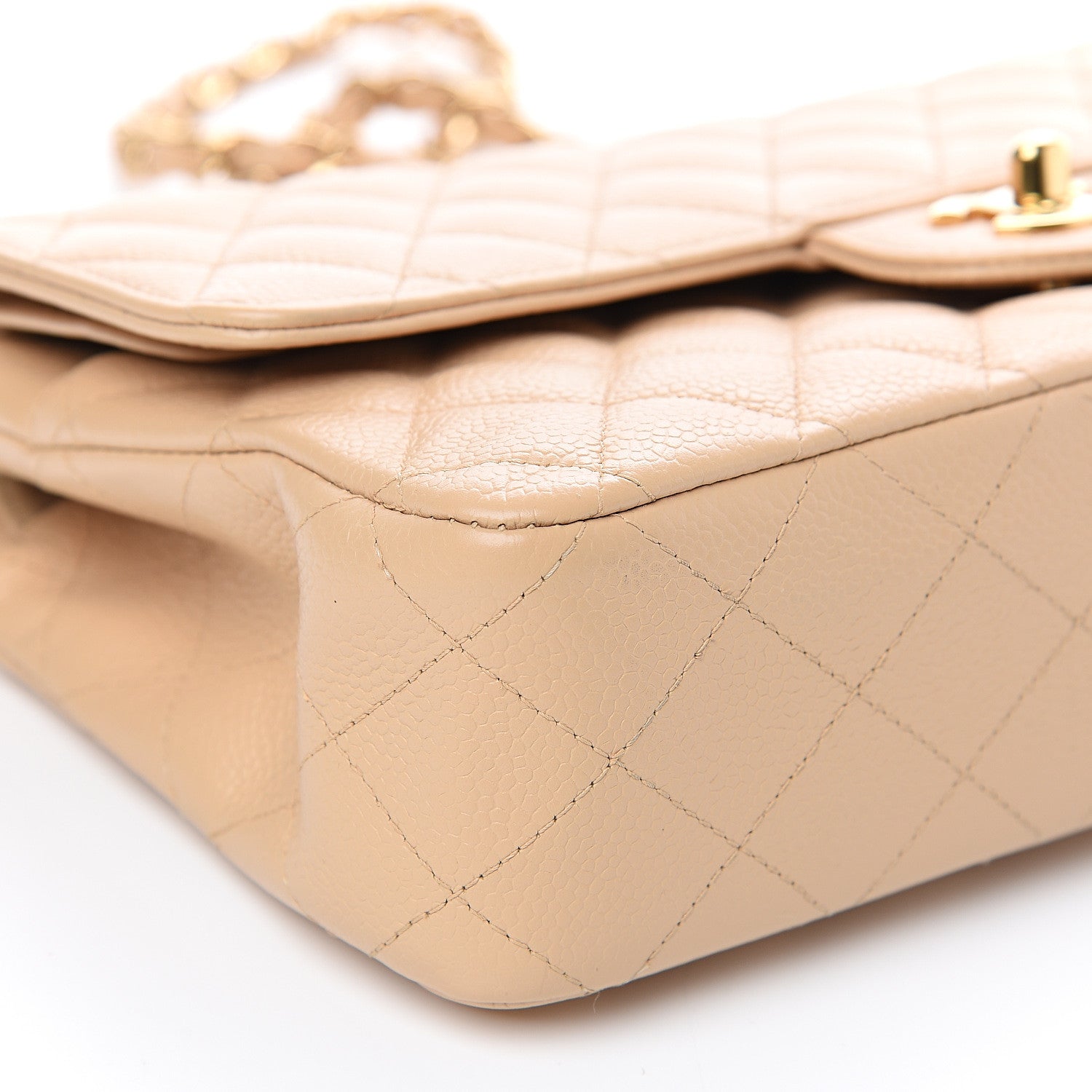 Chanel Caviar Quilted Medium Double Flap Beige 7 of 11