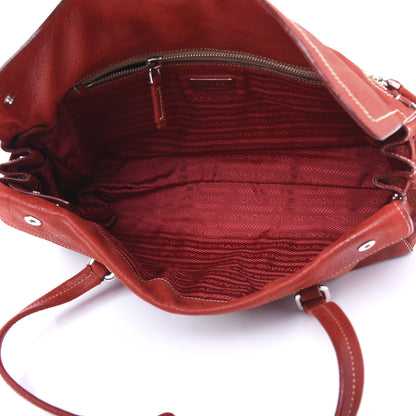 Prada Cervo Antik Easy A Foldover Pushlock Satchel Bag 4 of 8