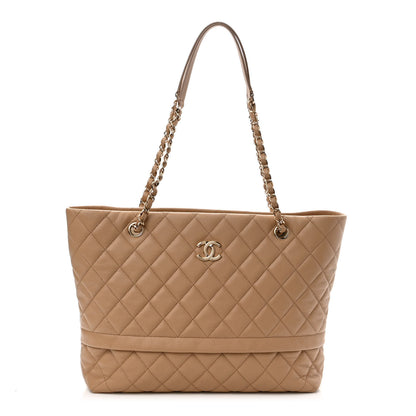 Chanel Caviar Quilted Rolled Up Tote Beige 1 of 10
