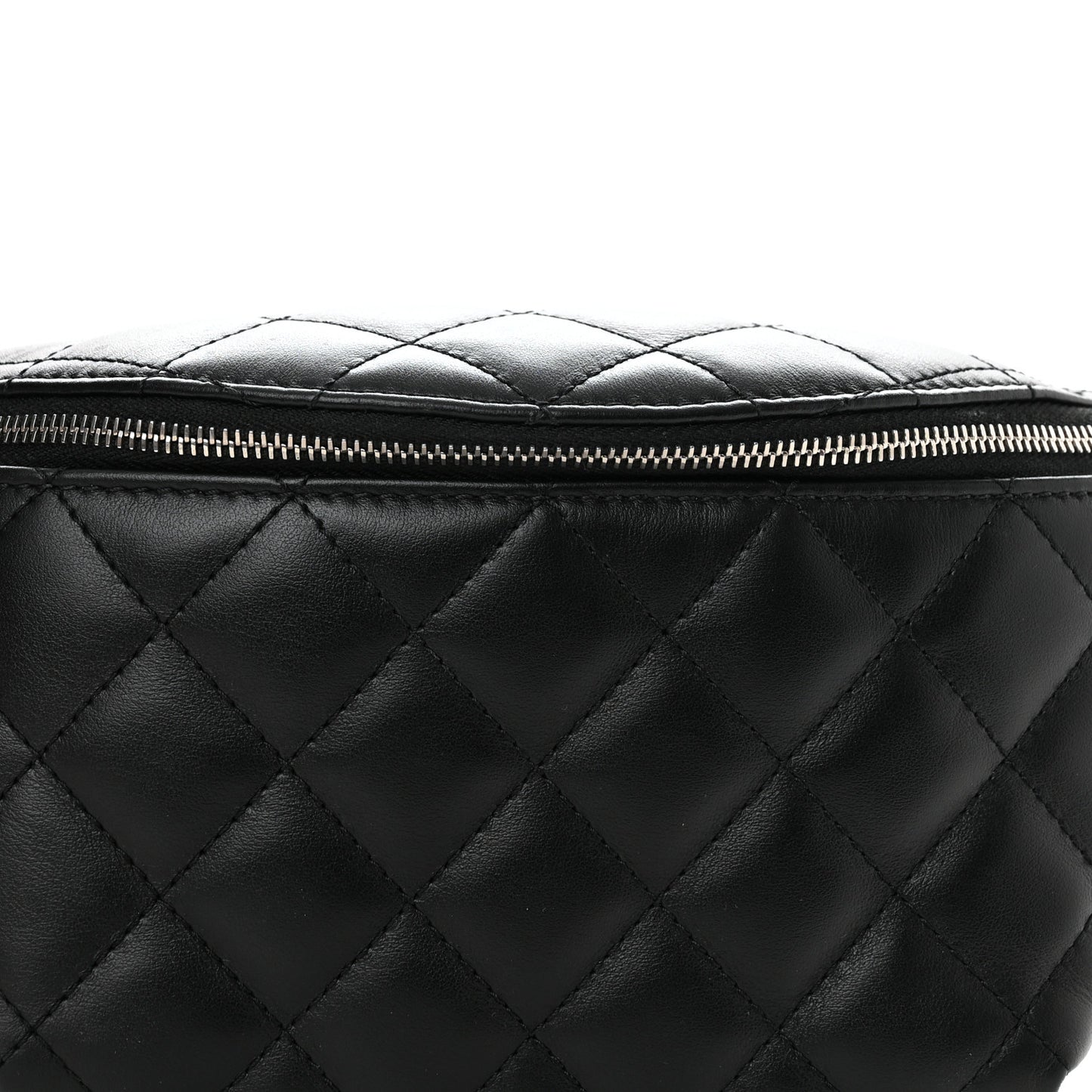 Calfskin Quilted Waist Belt Bag Black