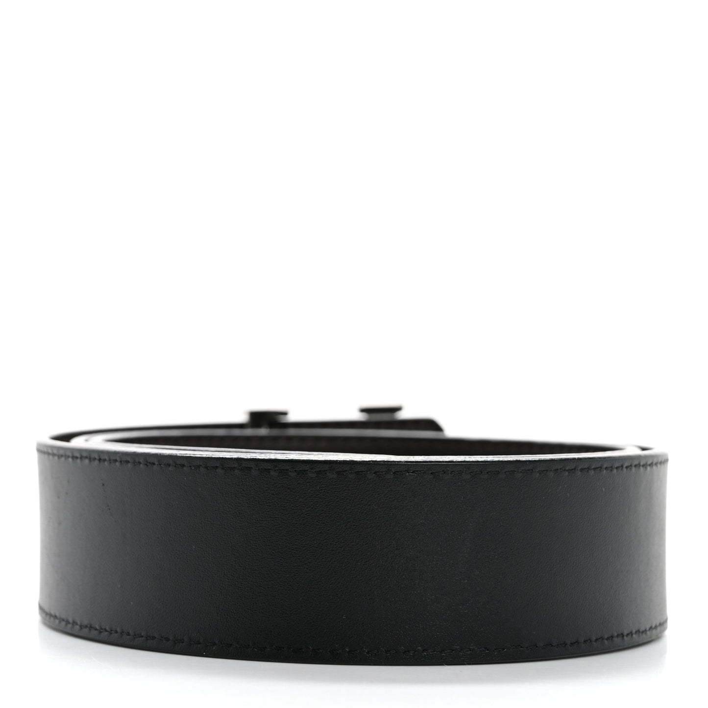 Calfskin 30mm LV Initiales Belt 90 36 Black Dark Brown