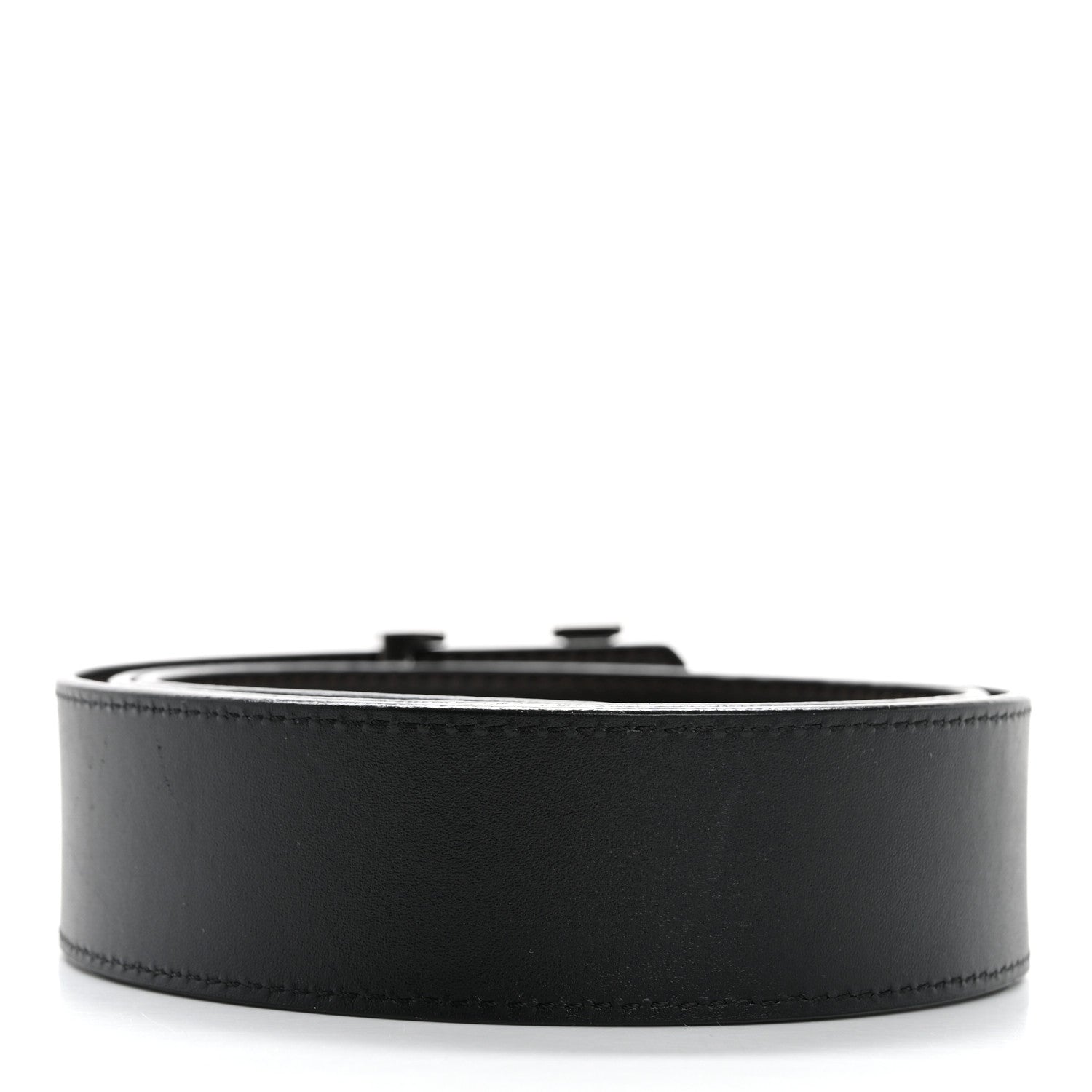 Louis Vuitton Calfskin 30mm LV Initiales Belt 90 36 Black Dark Brown 2 of 5