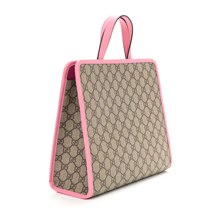 Gucci GG Supreme Monogram 3-D Strawberry Childrens Tote Beige Ebony Lotus Pink Fuxia Emerald 3 of 10