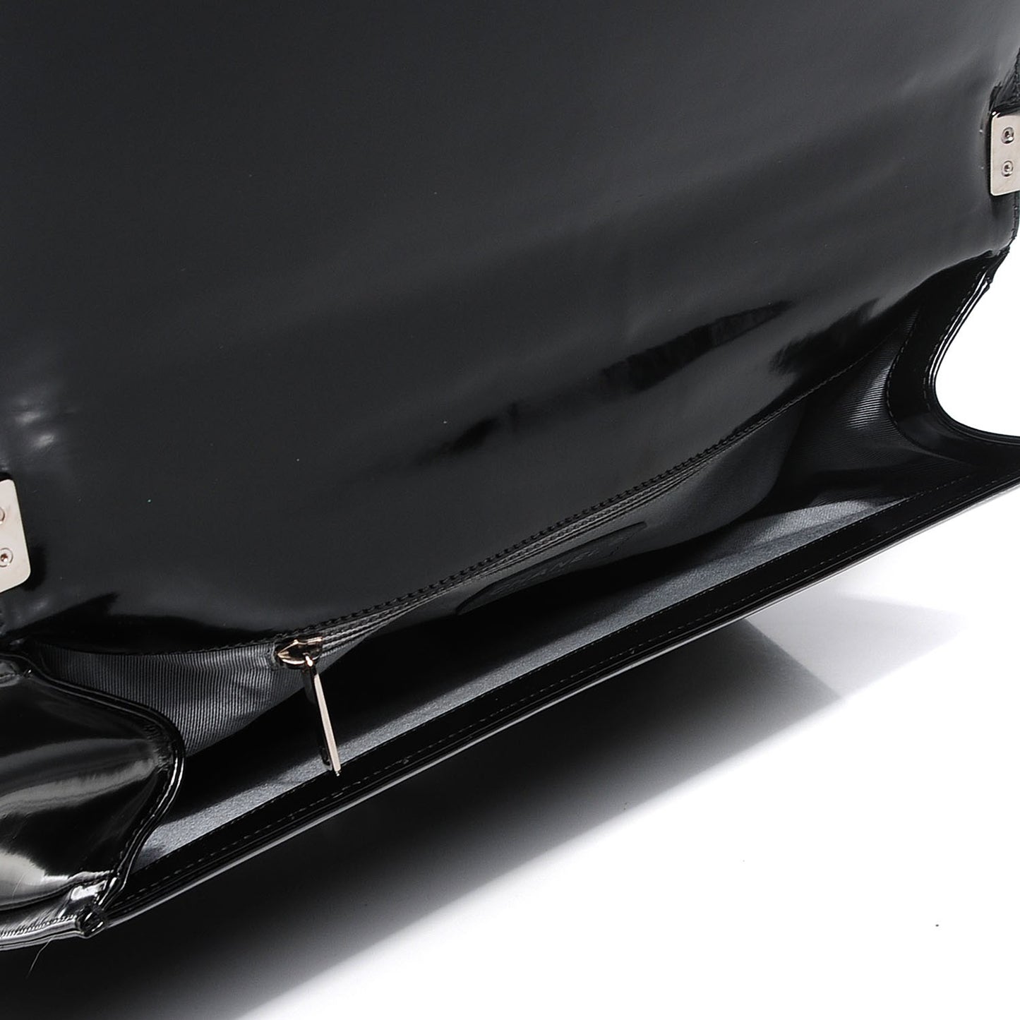 Glazed Calfskin Large Boy Flap Black