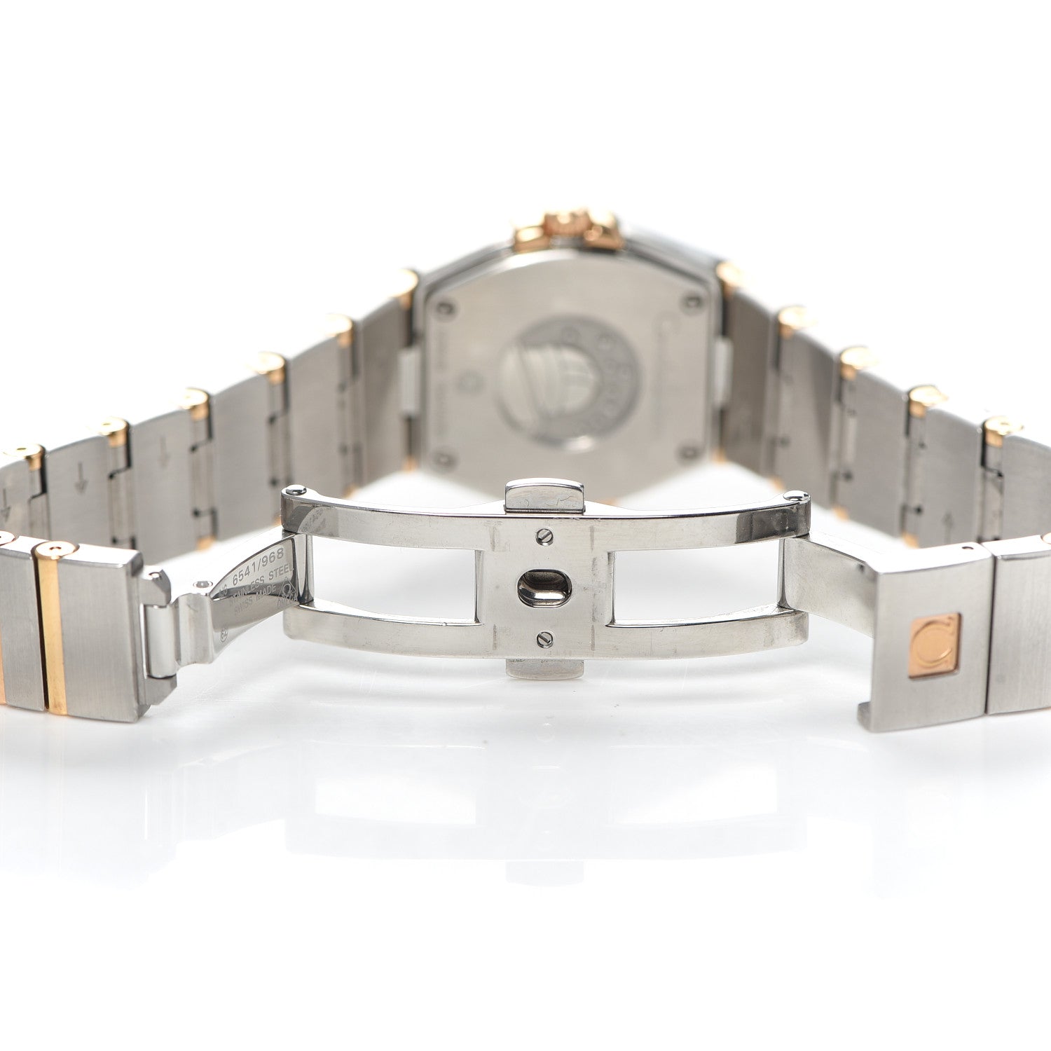 Omega Stainless Steel 18K Yellow Gold Diamond Mother of Pearl 25mm Constellation Manhattan Quartz Watch 131.20.25.60.55.002 5 of 5