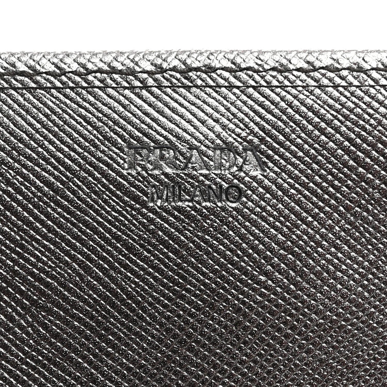 Prada Saffiano Metal Oro Chain Wallet Cromo 6 of 10