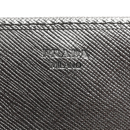 Prada Saffiano Metal Oro Chain Wallet Cromo 6 of 10