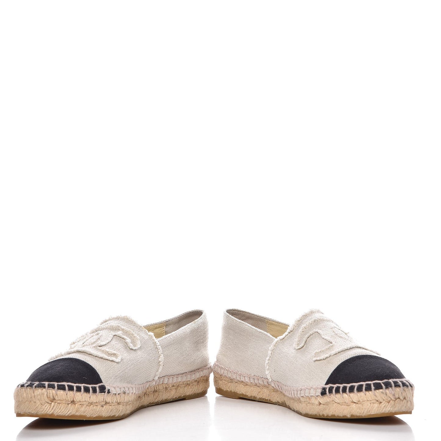 Linen CC Espadrilles 39 Beige Black