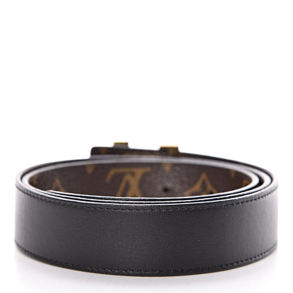 Louis Vuitton Calfskin Monogram 30mm LV Initiales Reversible Belt 80 32 Black 3 of 8